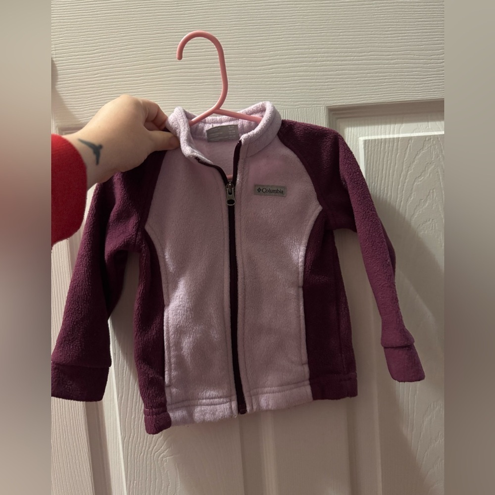 Columbia Kids' Maroon and Light Pink Fleece Jacket